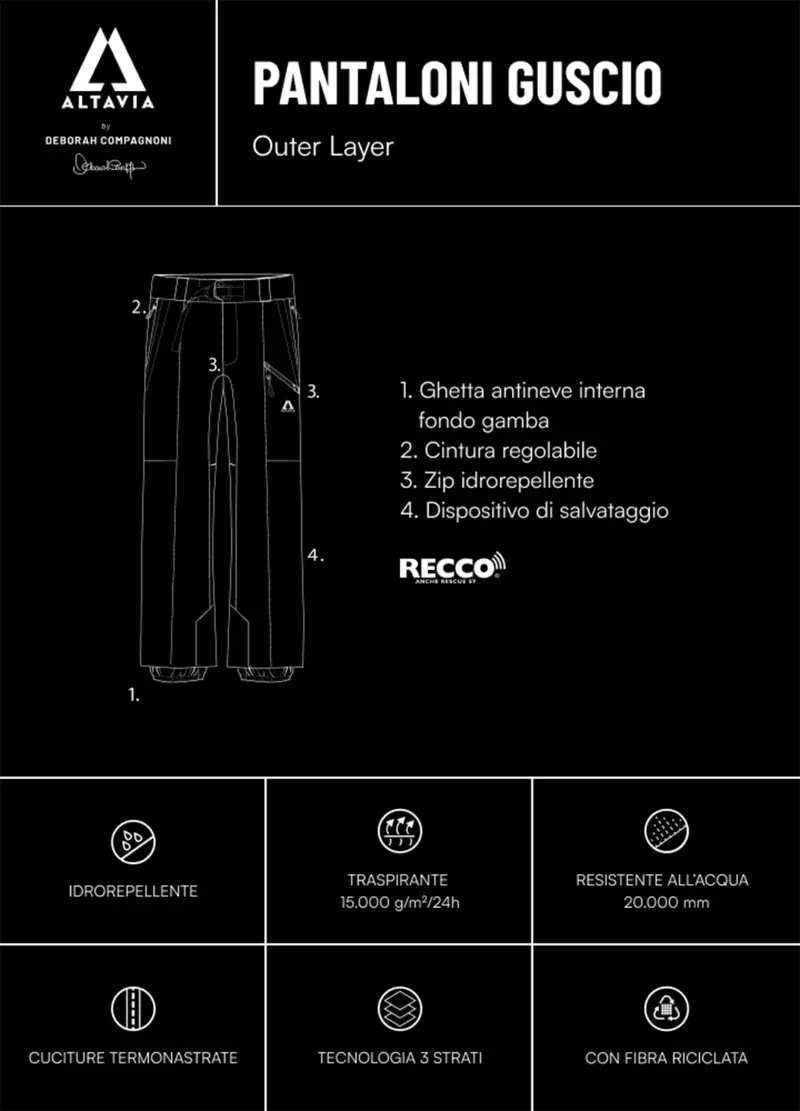 Pantaloni Guscio Altavia With Deborah Compagnoni, Donna, Viola miniatura 3