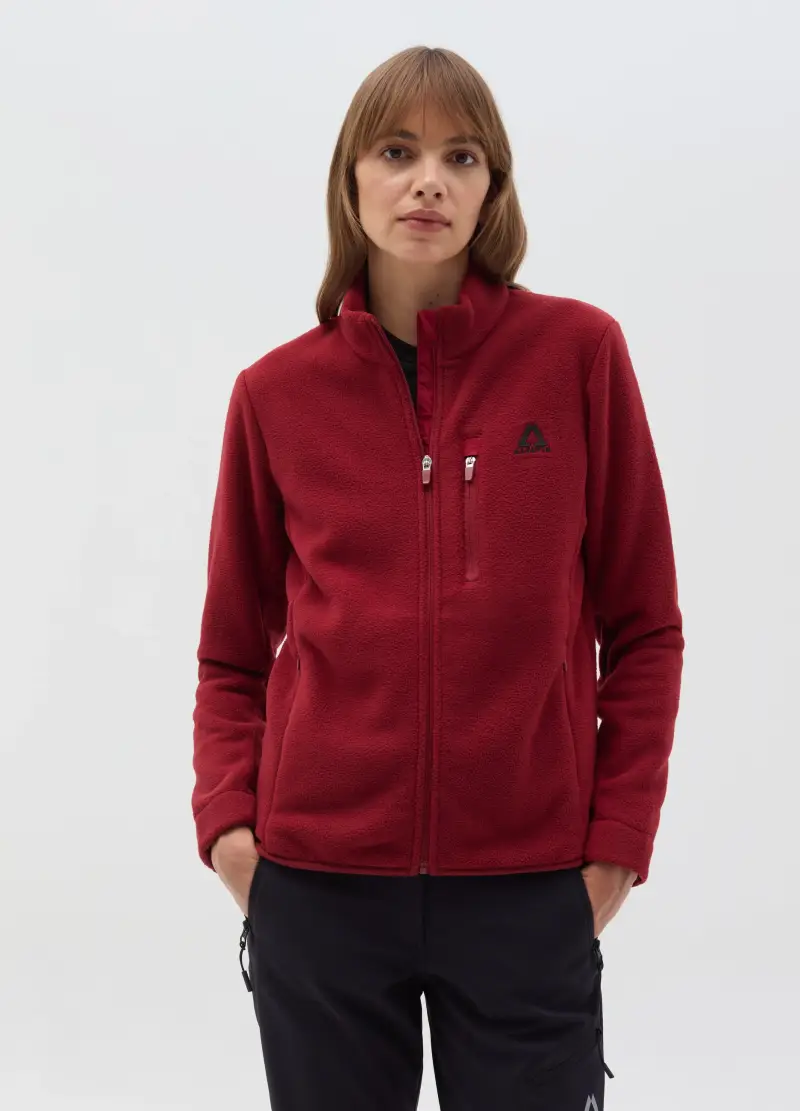 Pile Full Zip Altavia With Deborah Compagnoni, Donna, Rosso miniatura 2