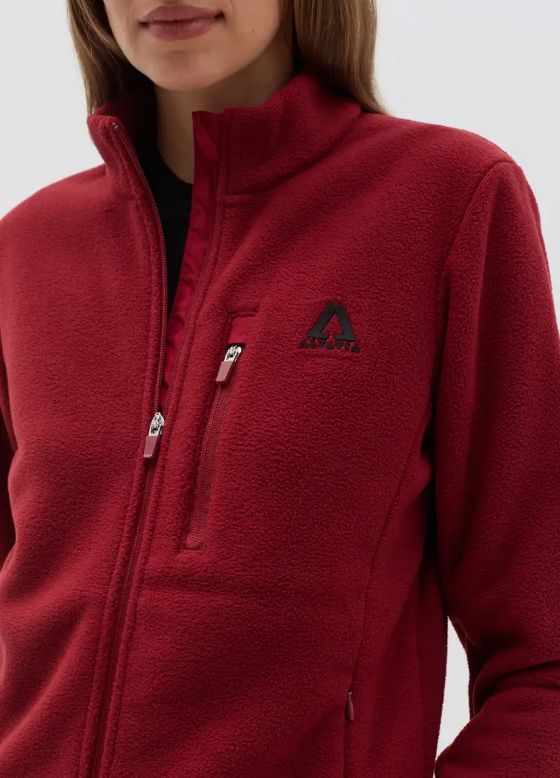Pile Full Zip Altavia With Deborah Compagnoni, Donna, Rosso miniatura 3