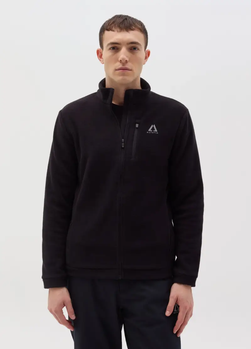 Pile Full Zip Altavia With Deborah Compagnoni, Uomo, Nero miniatura 2