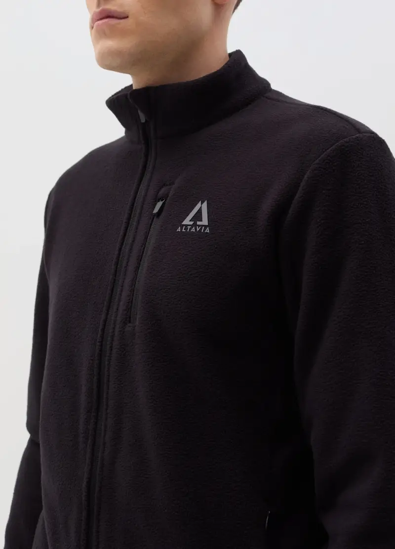 Pile Full Zip Altavia With Deborah Compagnoni, Uomo, Nero miniatura 3