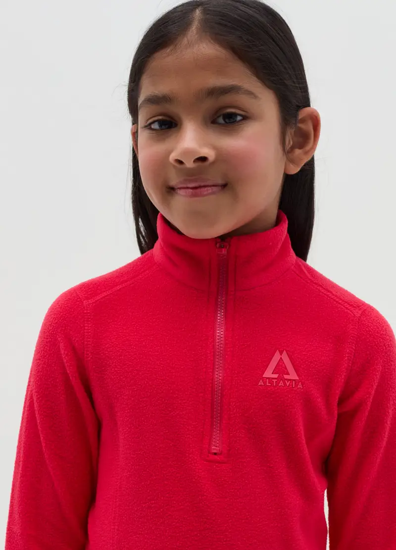 Pile Half Zip Altavia With Deborah Compagnoni, Bambina, Rosso miniatura 3