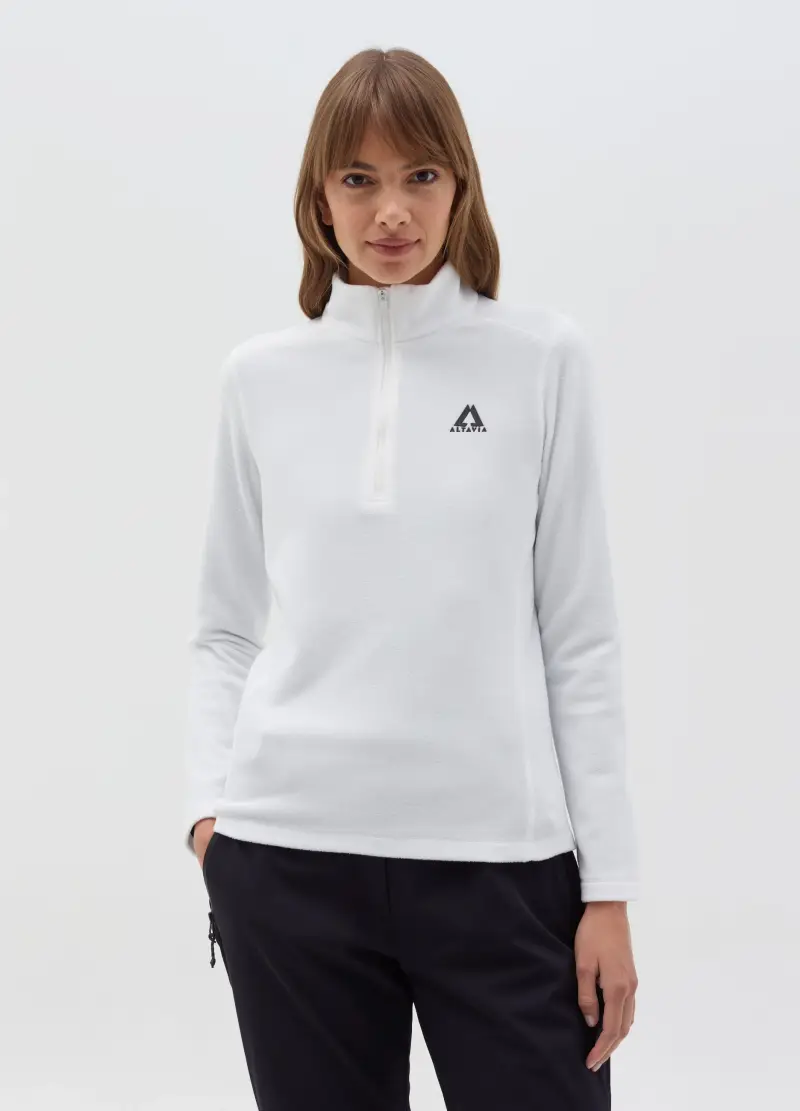 Pile Half Zip Altavia With Deborah Compagnoni, Donna, Bianco