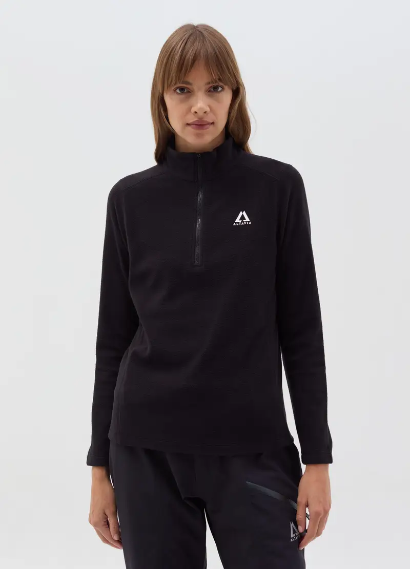 Pile Half Zip Altavia With Deborah Compagnoni, Donna, Nero miniatura 3