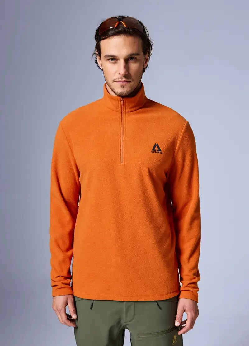Pile Half Zip Altavia With Deborah Compagnoni, Unisex, Arancione miniatura 2