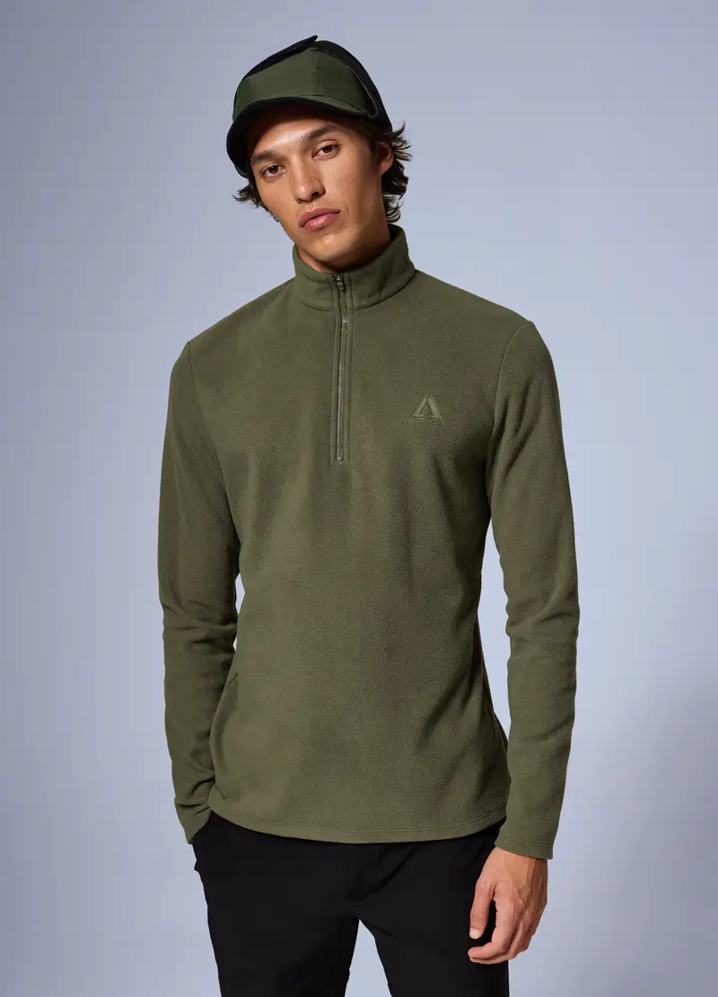 Pile Half Zip Altavia With Deborah Compagnoni, Unisex, Verde miniatura 2