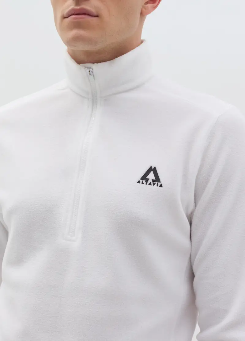 Pile Half Zip Altavia With Deborah Compagnoni, Uomo, Bianco miniatura 3