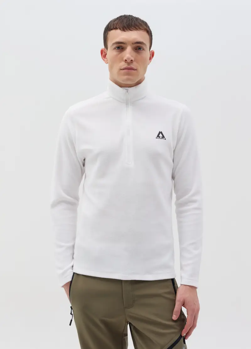 Pile Half Zip Altavia With Deborah Compagnoni, Uomo, Bianco