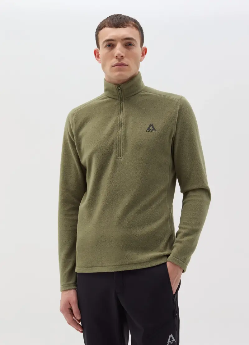 Pile Half Zip Altavia With Deborah Compagnoni, Uomo, Verde miniatura 2