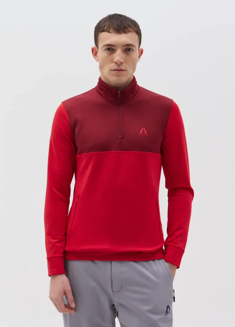 Pile Tecnico Half Zip Altavia With Deborah Compagnoni, Uomo, Rosso