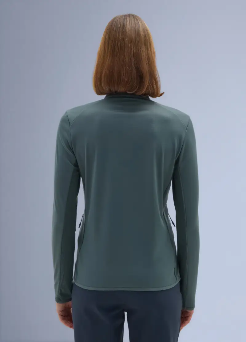 Pile Waffle Full Zip Altavia With Deborah Compagnoni, Donna, Verde miniatura 3