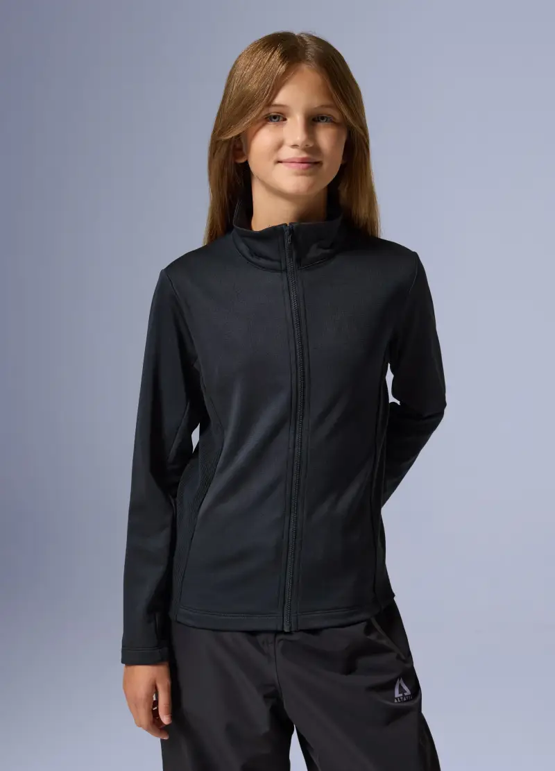 Pile Waffle Full Zip Altavia With Deborah Compagnoni, Unisex, Nero miniatura 2