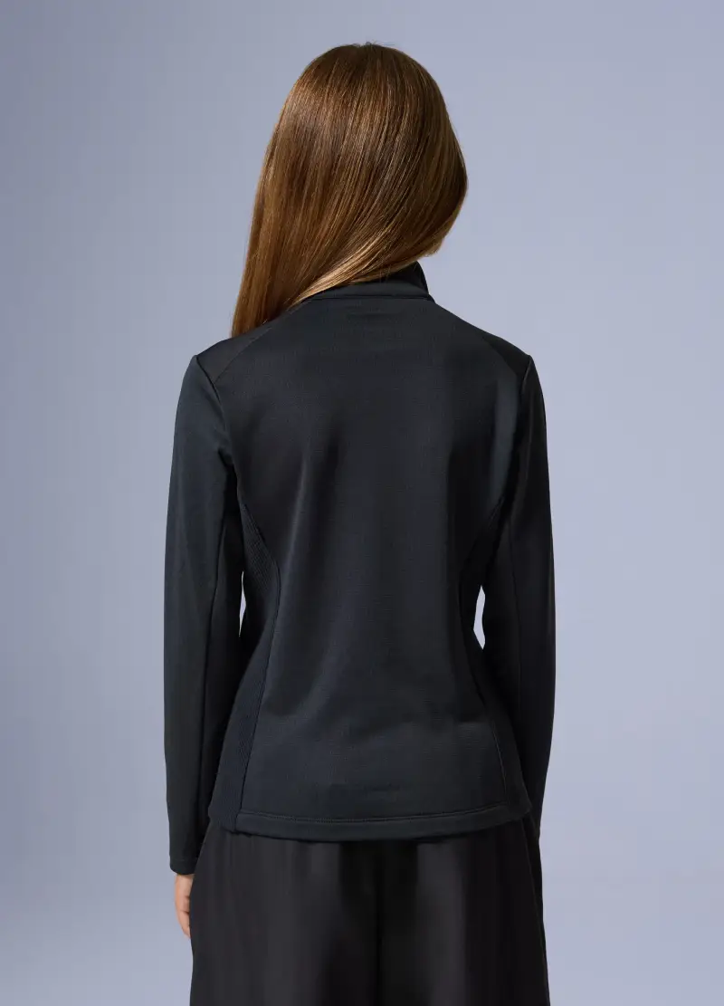 Pile Waffle Full Zip Altavia With Deborah Compagnoni, Unisex, Nero miniatura 3