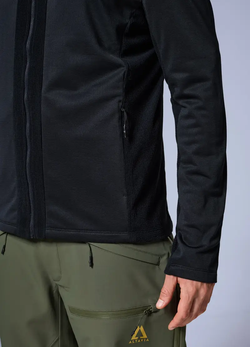 Pile Waffle Full Zip Altavia With Deborah Compagnoni, Unisex, Nero miniatura 3