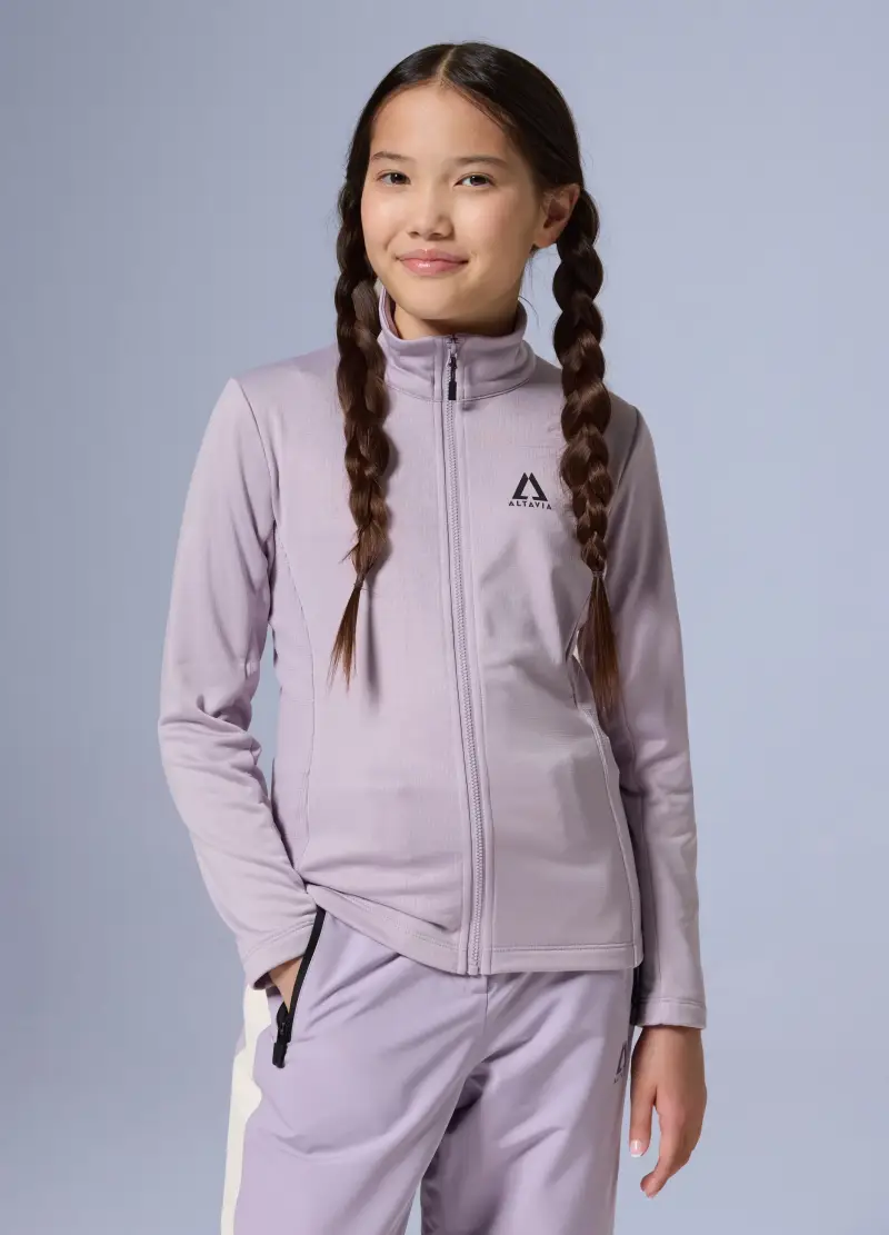 Pile Waffle Full Zip Altavia With Deborah Compagnoni, Unisex, Viola miniatura 2