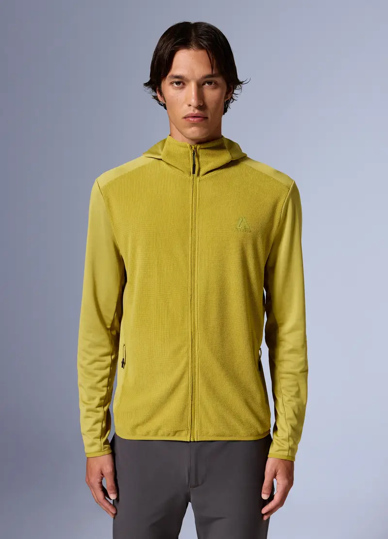 Pile Waffle Full Zip Con Cappuccio Altavia With Deborah Compagnoni, Unisex, Giallo miniatura 2