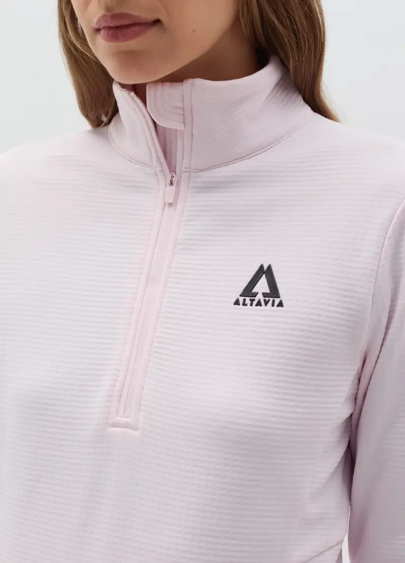 Pile Waffle Half Zip Altavia With Deborah Compagnoni, Donna, Rosa miniatura 3