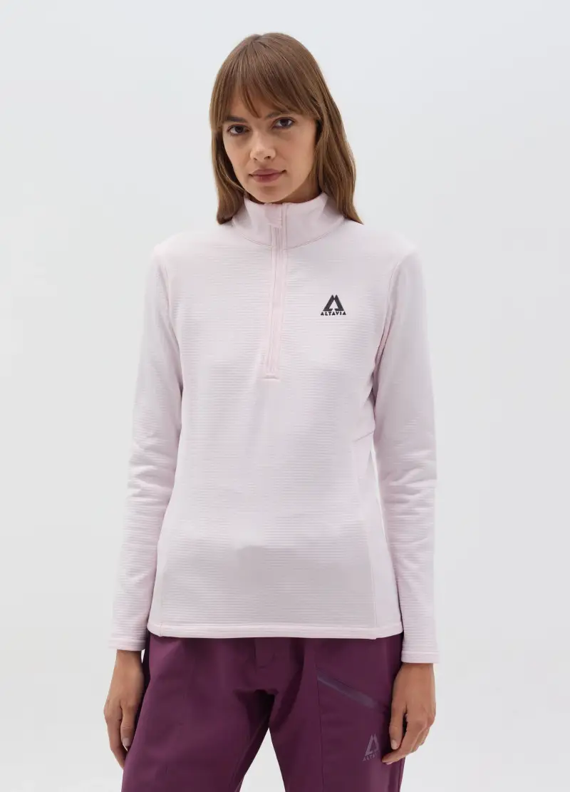 Pile Waffle Half Zip Altavia With Deborah Compagnoni, Donna, Rosa