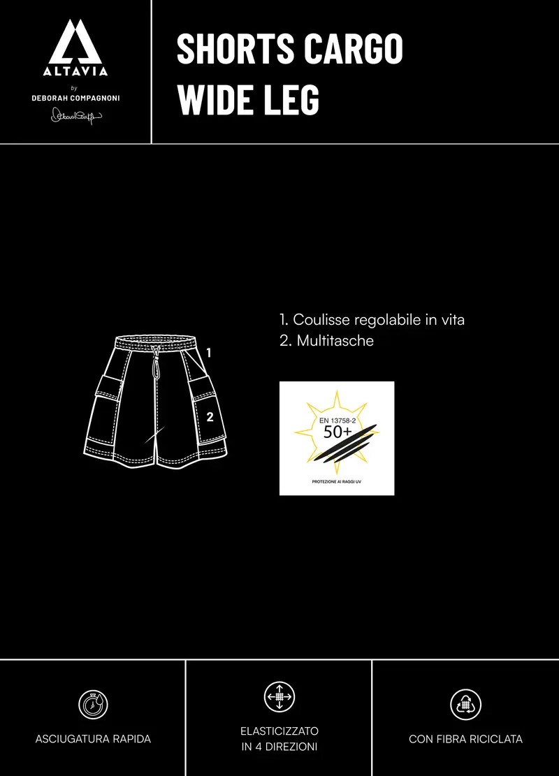 Shorts Cargo A Gamba Larga Altavia With Deborah Compagnoni, Donna, Marrone miniatura 3