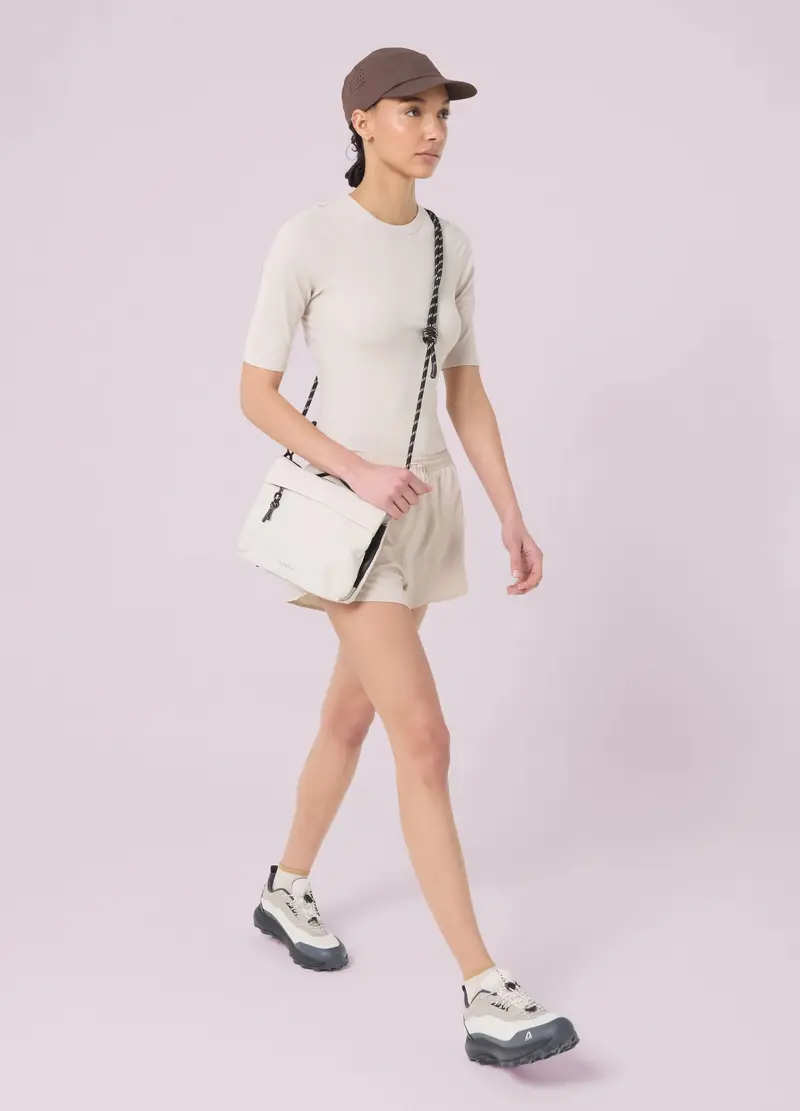 Fitness Shorts In Tessuto Leggero Altavia Studio, Donna, Bianco miniatura 2