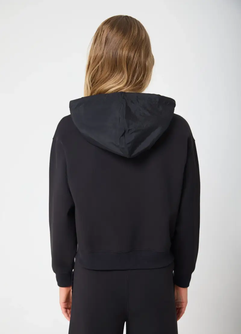 Full-zip Crop Con Cappuccio Altavia Studio, Donna, Nero miniatura 3