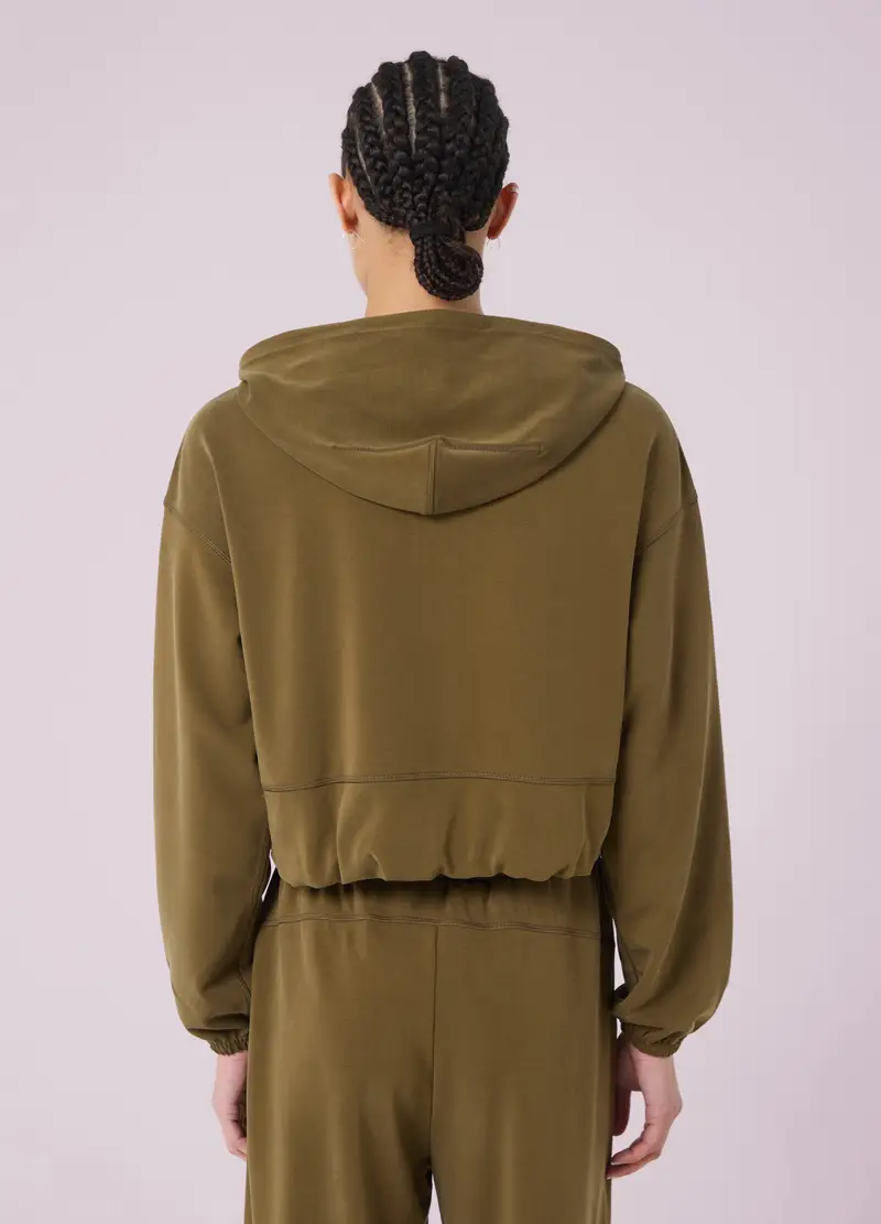 Full-zip Crop Con Cappuccio Altavia Studio, Donna, Verde miniatura 3