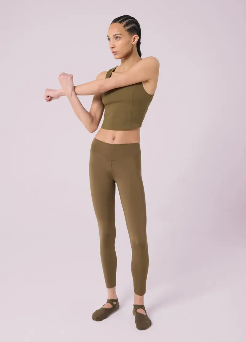 Leggings A Vita Alta In Tessuto Tecnico Elasticizzato Altavia Studio, Donna, Verde