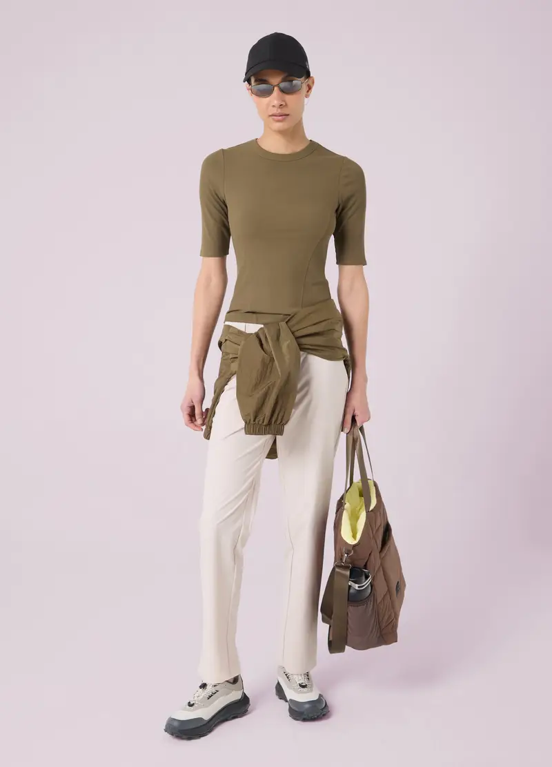 Pantaloni Straight In Tessuto Tecnico Altavia Studio, Donna, Bianco