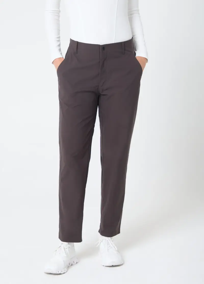 Pantaloni Straight In Tessuto Tecnico Altavia Studio, Donna, Marrone miniatura 2