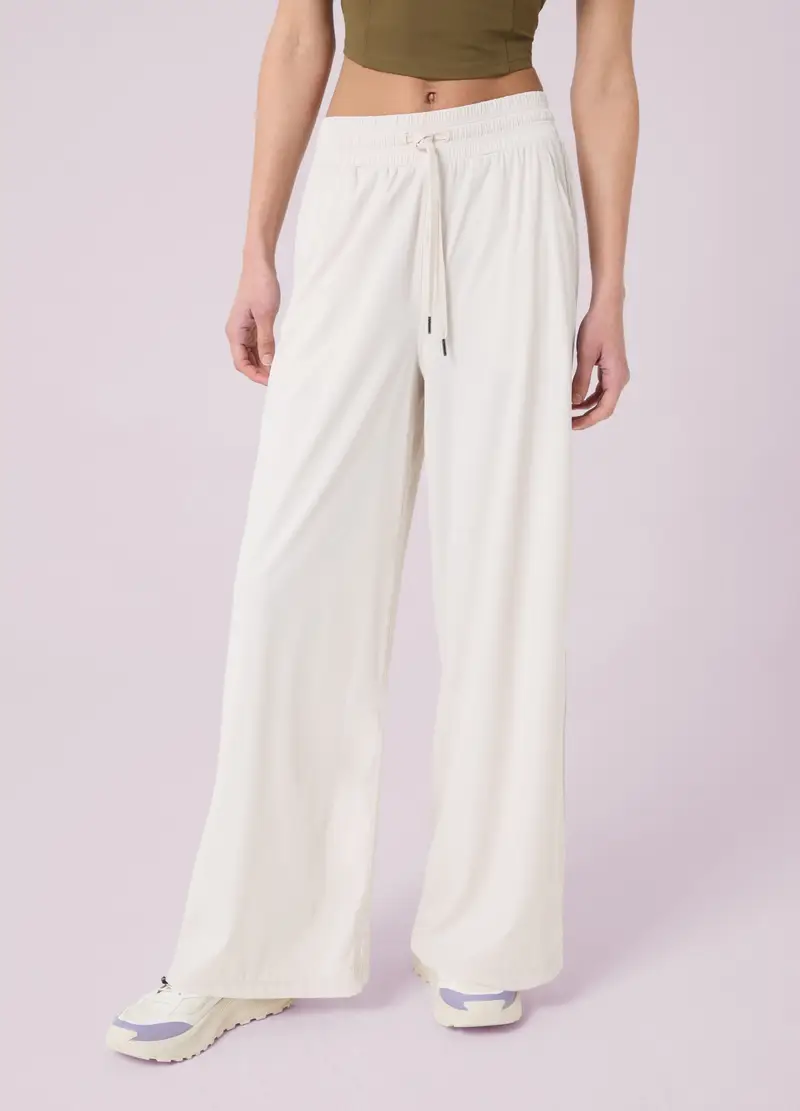 Pantaloni Wide Leg Con Coulisse Altavia Studio, Donna, Bianco miniatura 2