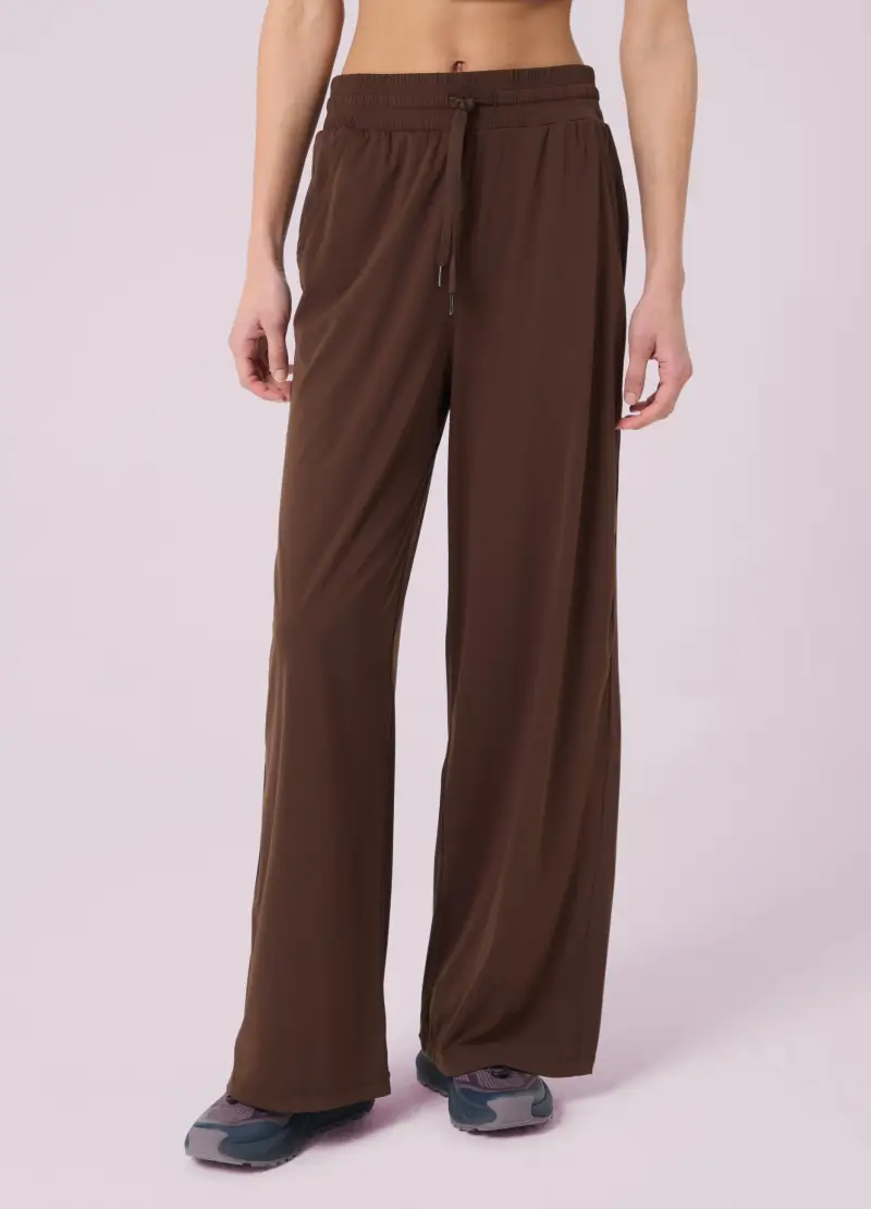 Pantaloni Wide Leg Con Coulisse Altavia Studio, Donna, Marrone miniatura 2