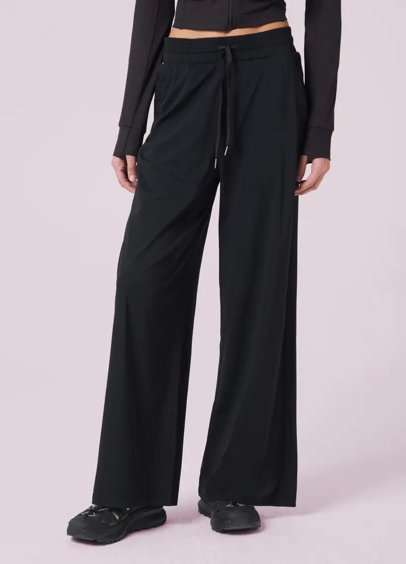 Pantaloni Wide Leg Con Coulisse Altavia Studio, Donna, Nero miniatura 2