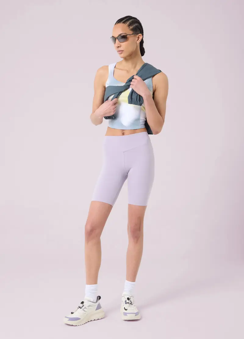 Shorts Biker In Tessuto Tecnico Altavia Studio, Donna, Viola miniatura 2