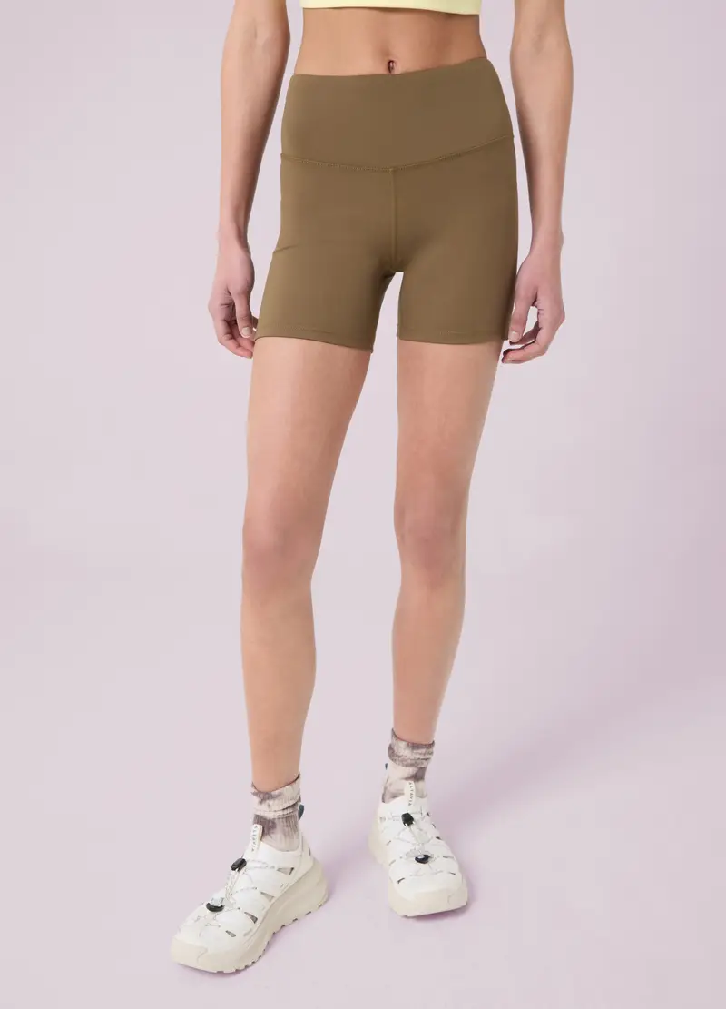 Shorts In Tessuto Tecnico Elasticizzato Altavia Studio, Donna, Verde miniatura 2