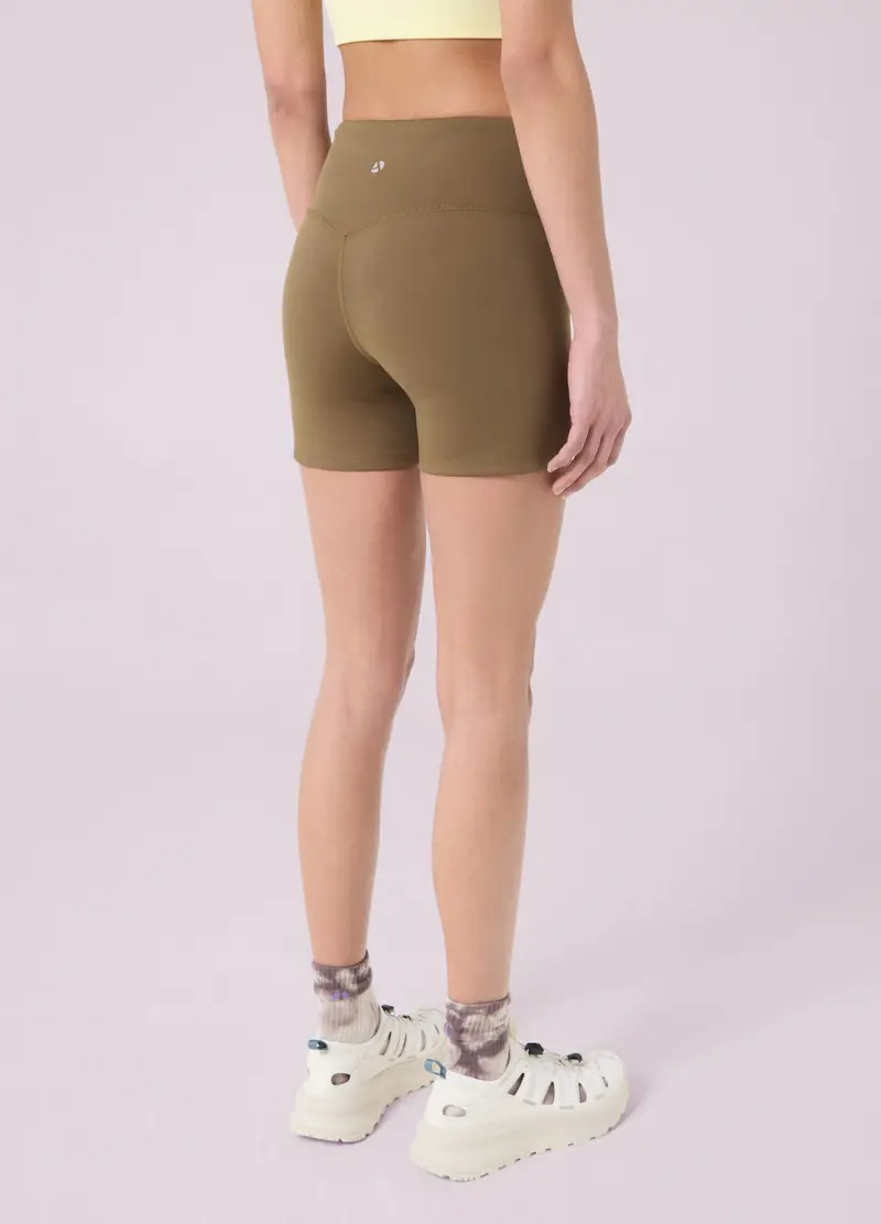 Shorts In Tessuto Tecnico Elasticizzato Altavia Studio, Donna, Verde miniatura 3