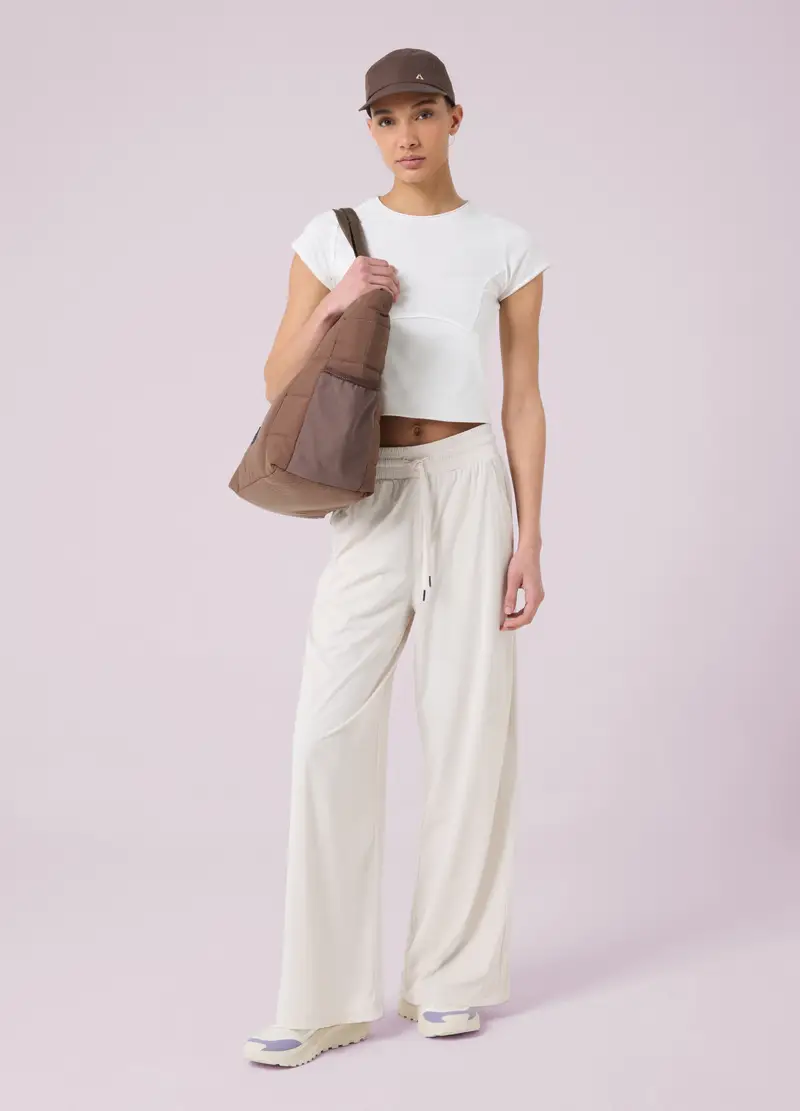 T-shirt Cropped Con Cuciture A Vista Altavia Studio, Donna, Bianco miniatura 2