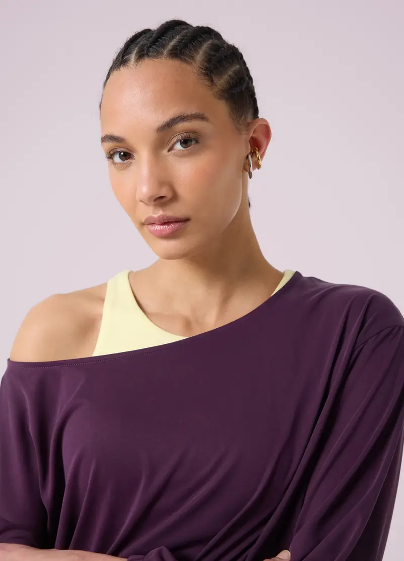 T-shirt Fluida Crop Altavia Studio, Donna, Viola miniatura 3