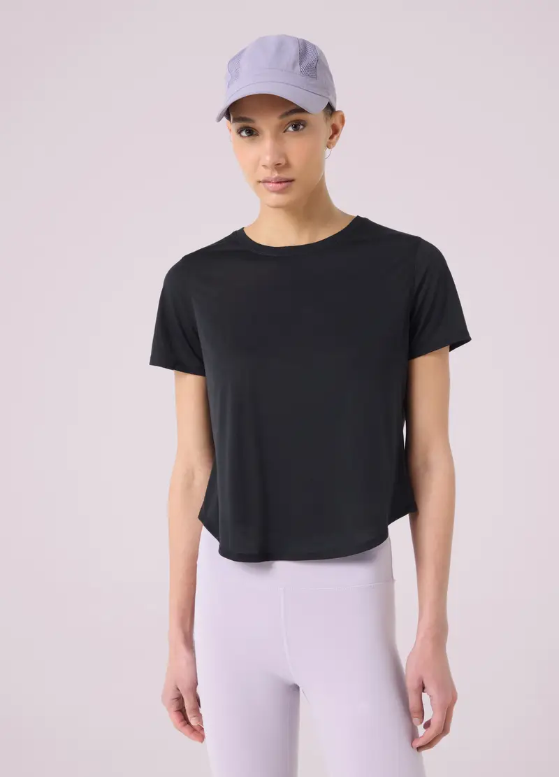 T-shirt In Tessuto Morbido Altavia Studio, Donna, Nero