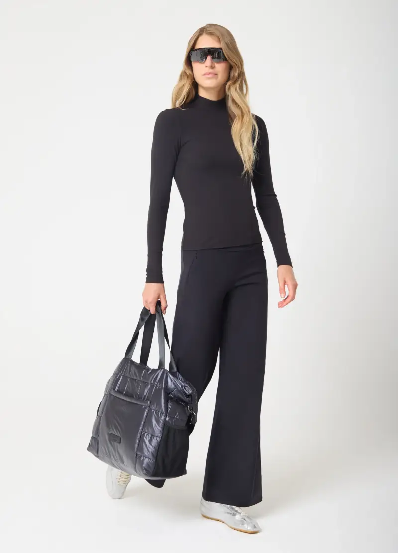 T-shirt Mock Neck A Maniche Lunghe Altavia Studio, Donna, Nero