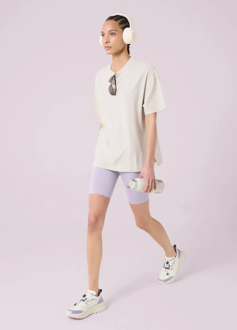 T-shirt Over In Cotone Elasticizzato Altavia Studio, Donna, Bianco