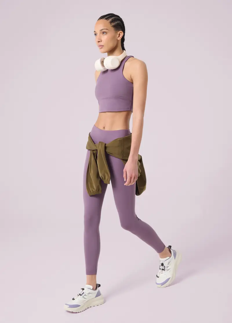 Top Bra Sportivo In Tessuto Tecnico Altavia Studio, Donna, Viola miniatura 2