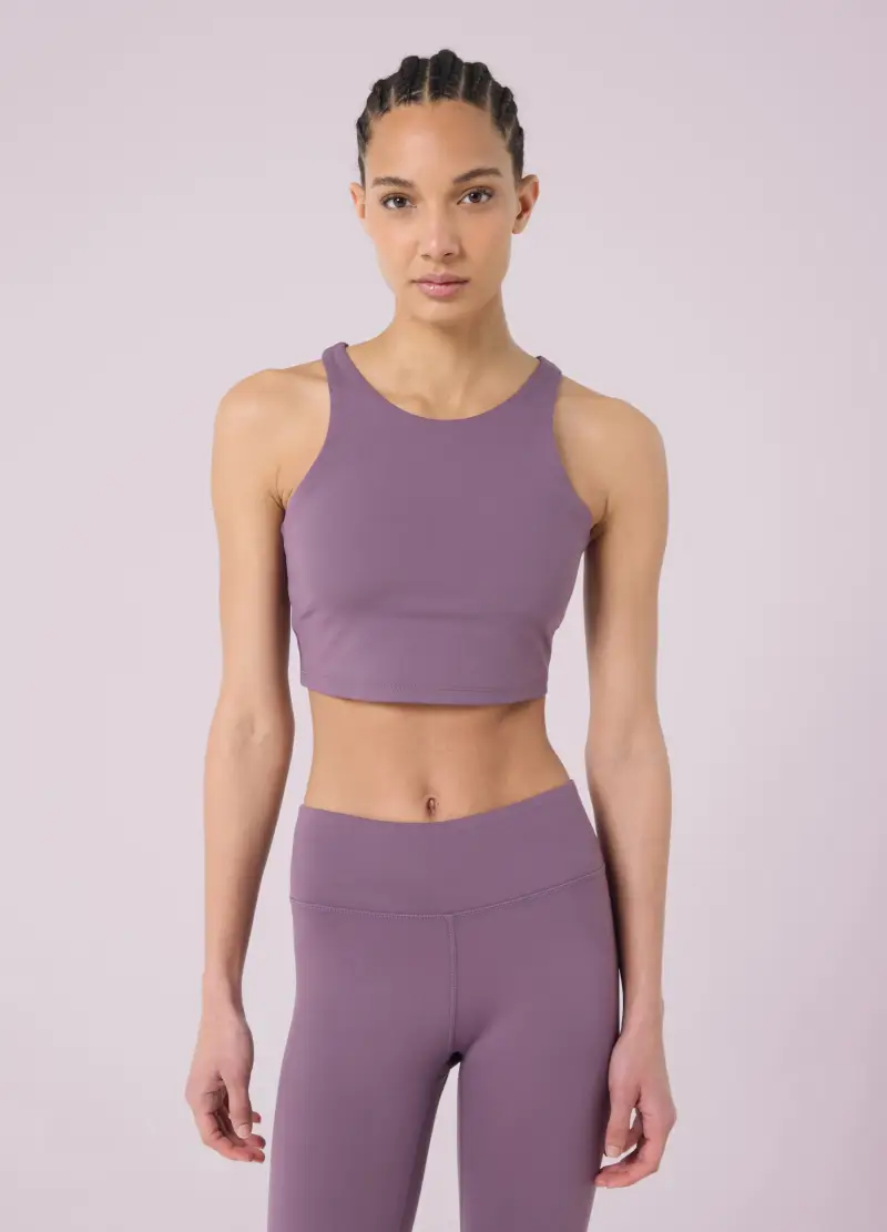 Top Bra Sportivo In Tessuto Tecnico Altavia Studio, Donna, Viola miniatura 3