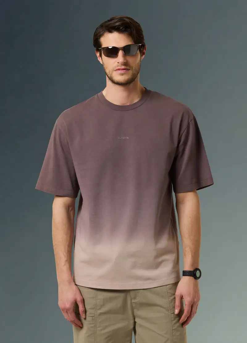 T-shirt In Misto Cotone-canapa Altavia With Deborah Compagnoni, Uomo, Marrone miniatura 3