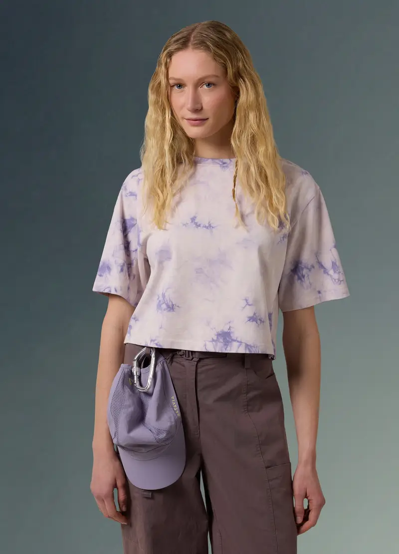 T-shirt In Misto Cotone-canapa Effetto Tie Dye Altavia With Deborah Compagnoni, Donna, Multicolor miniatura 3