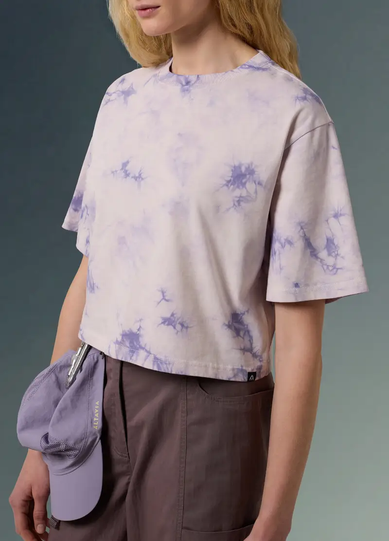 T-shirt In Misto Cotone-canapa Effetto Tie Dye Altavia With Deborah Compagnoni, Donna, Multicolor