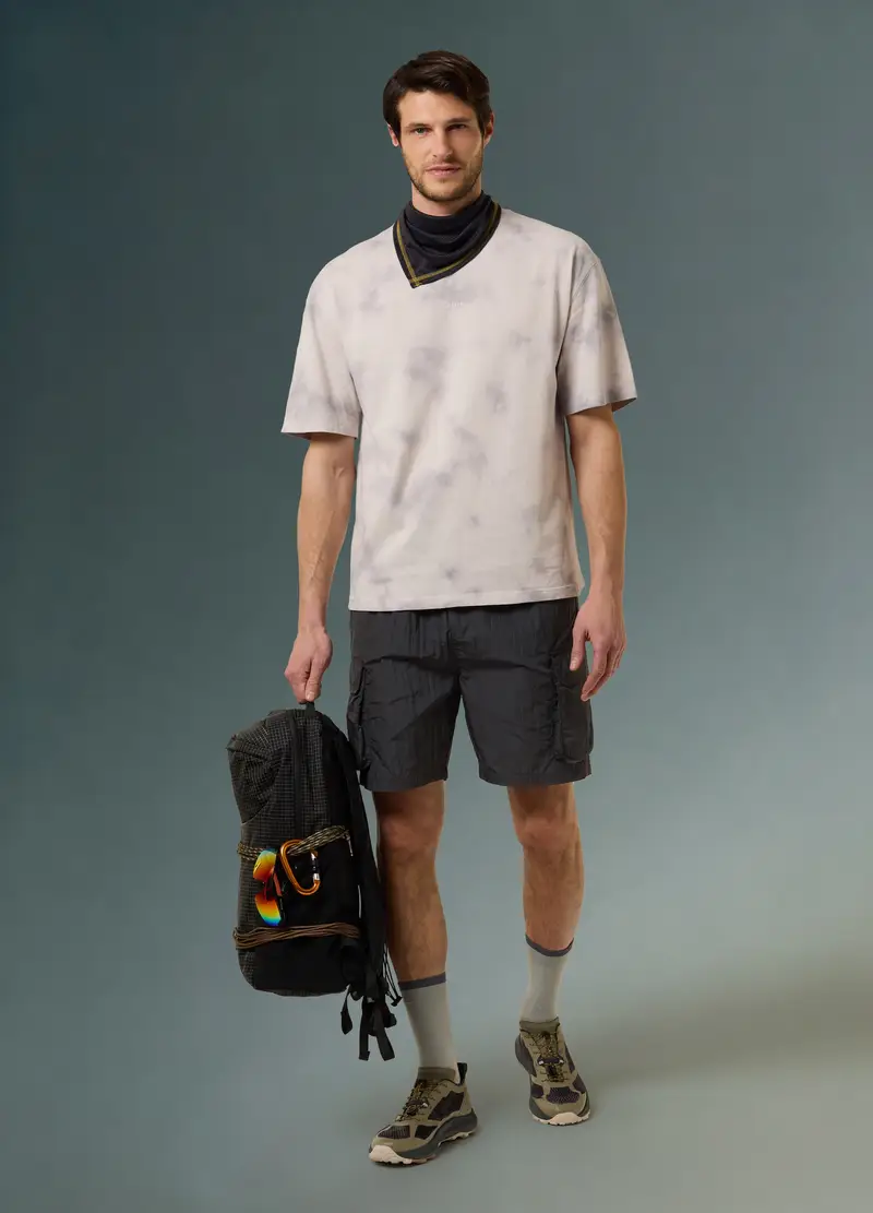 T-shirt In Misto Cotone-canapa Effetto Tie Dye Altavia With Deborah Compagnoni, Uomo, Multicolor miniatura 2