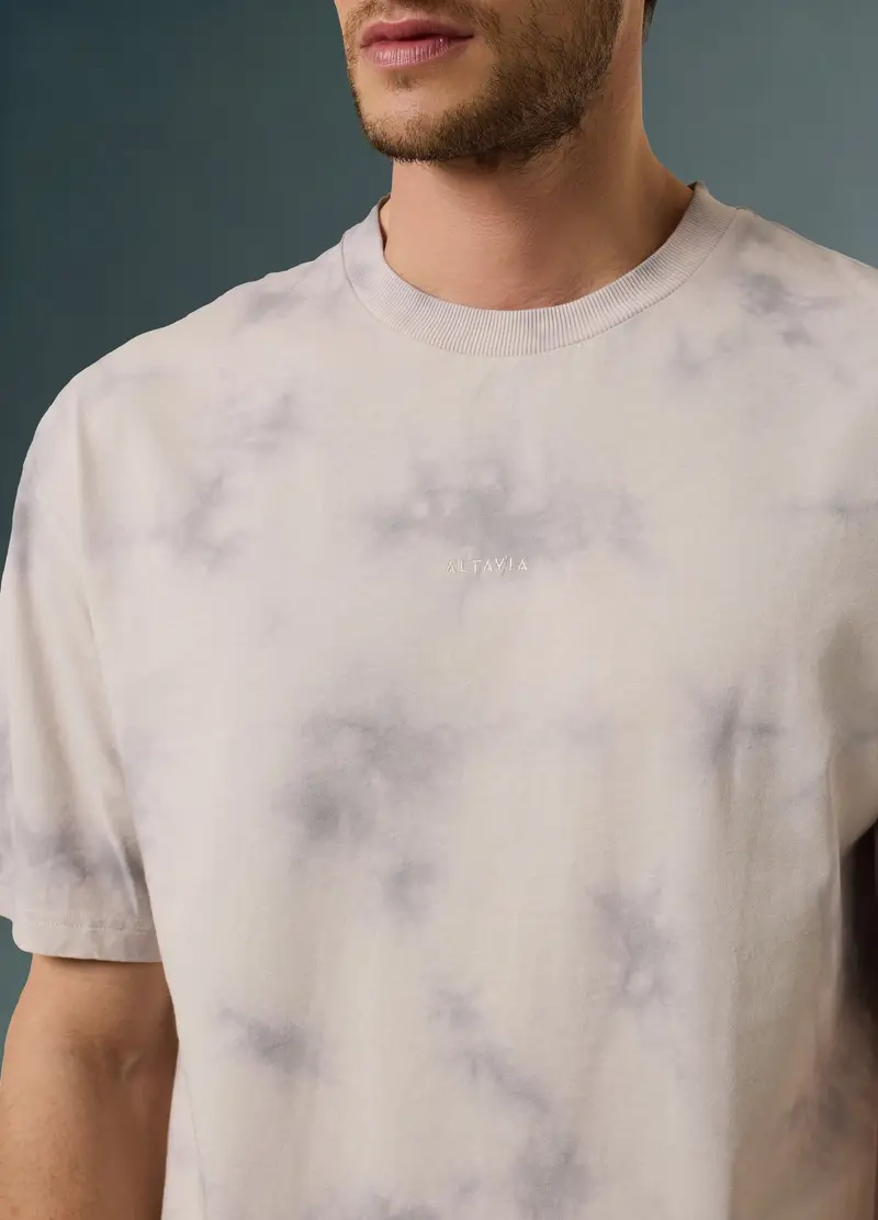 T-shirt In Misto Cotone-canapa Effetto Tie Dye Altavia With Deborah Compagnoni, Uomo, Multicolor