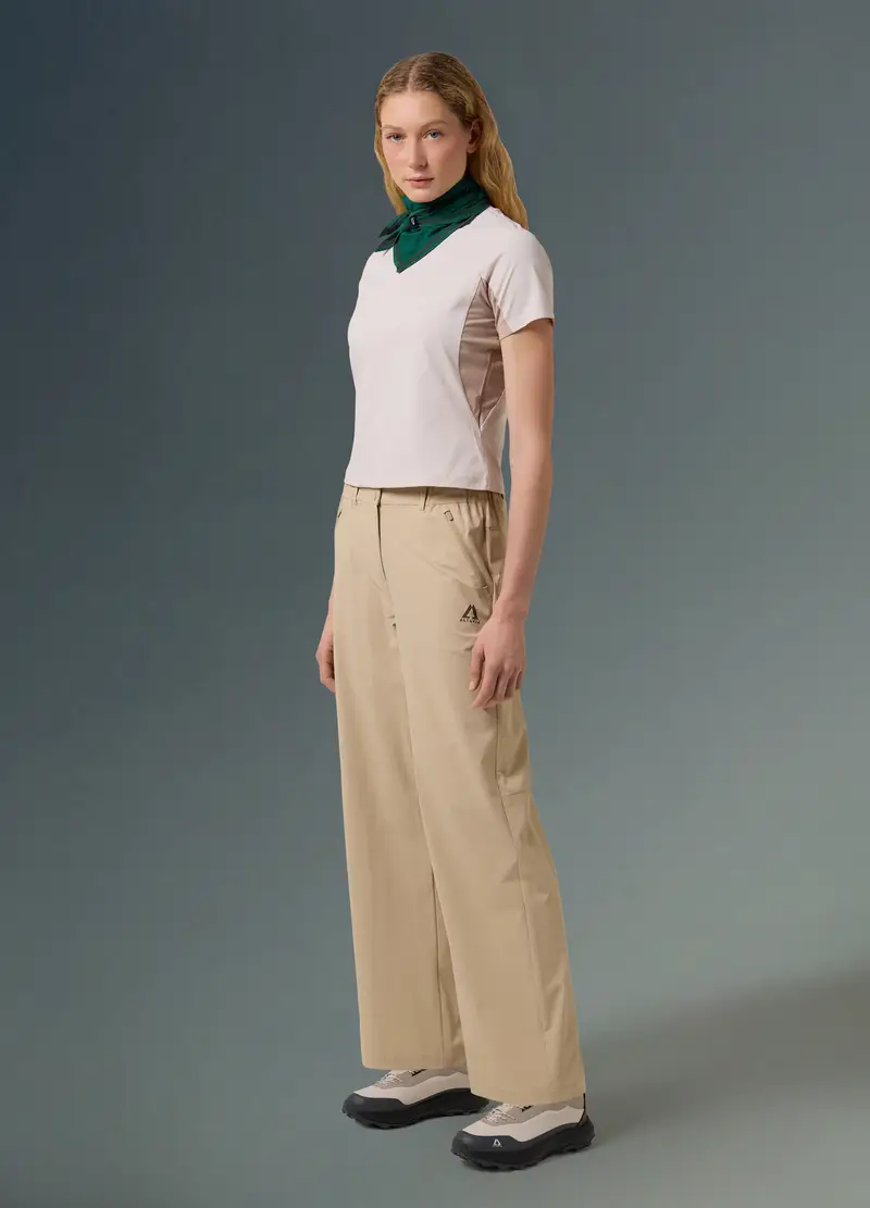 T-shirt Tecnica Con Inserti In Mesh Altavia With Deborah Compagnoni, Donna, Beige miniatura 2