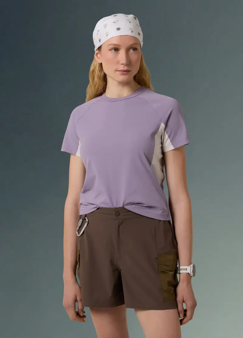 T-shirt Tecnica Con Inserti In Mesh Altavia With Deborah Compagnoni, Donna, Viola