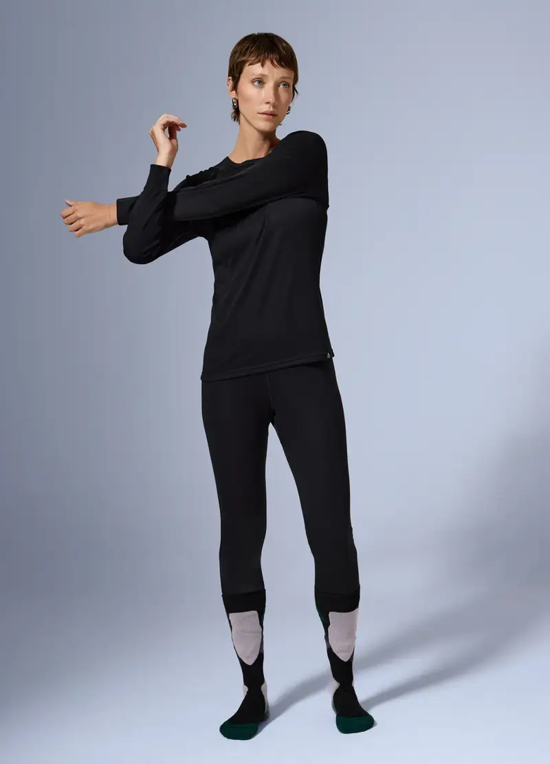 T-shirt Termica A Manica Lunga Altavia With Deborah Compagnoni, Donna, Nero